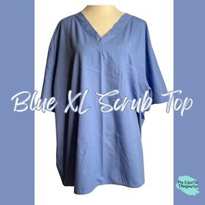 Classic V-Neck Medical Scrub Top - Blue (XL)
